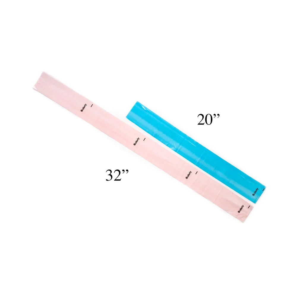 Saferly 32" Clip Cord Sleeves and Machine Bags - Pink- Box of 200
