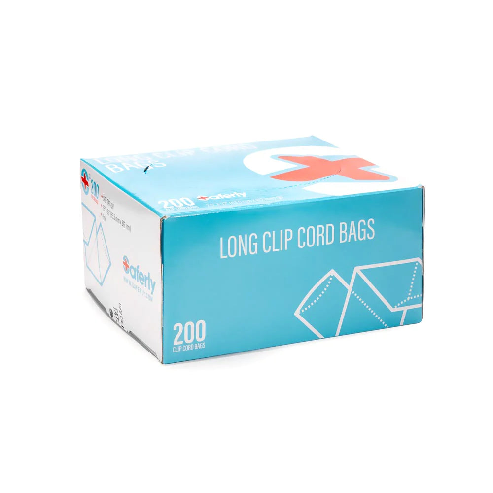 Saferly 32" Clip Cord Sleeves and Machine Bags - Pink- Box of 200